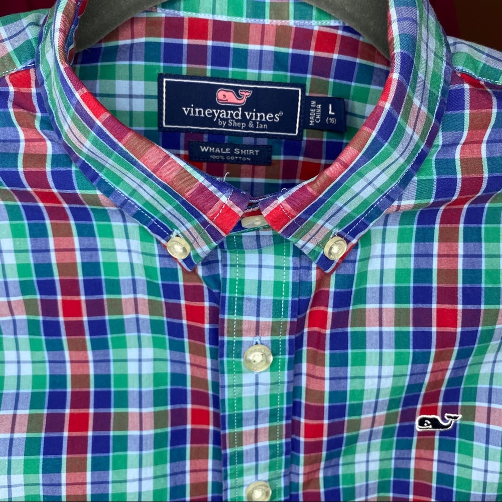 VINYARD VINES Boys Poplin “On-The Go Whale Shirt”